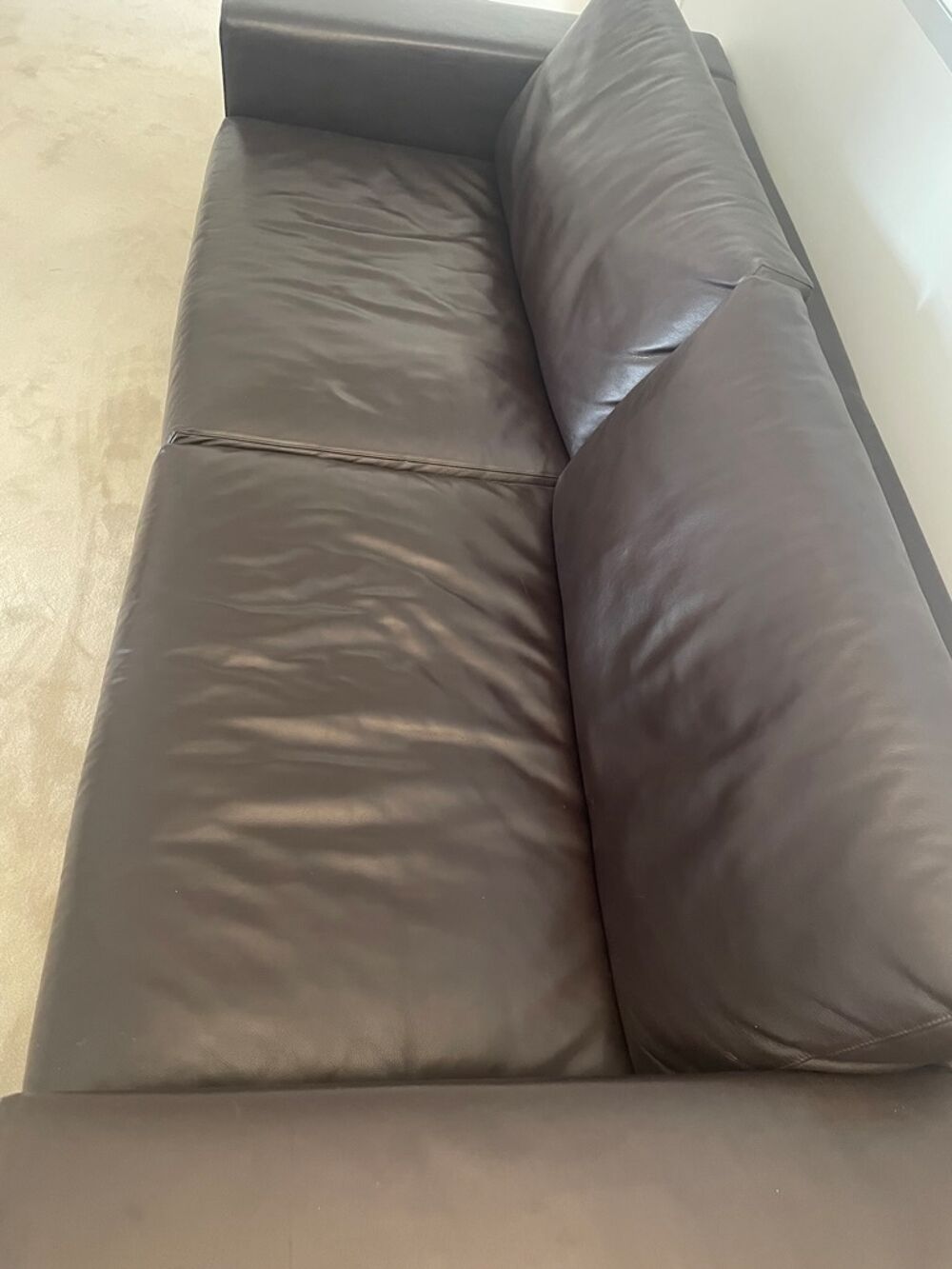 Canap&eacute; Minotti en cuir marron Meubles
