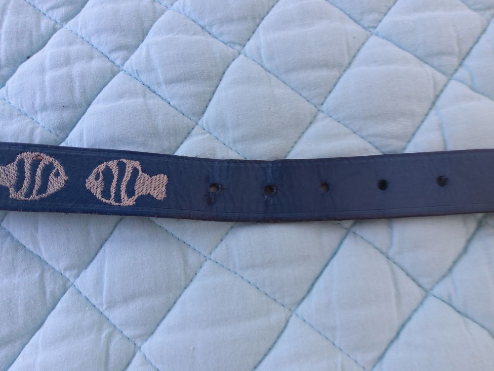 CEINTURE femme bleue petits poissons Maroquinerie