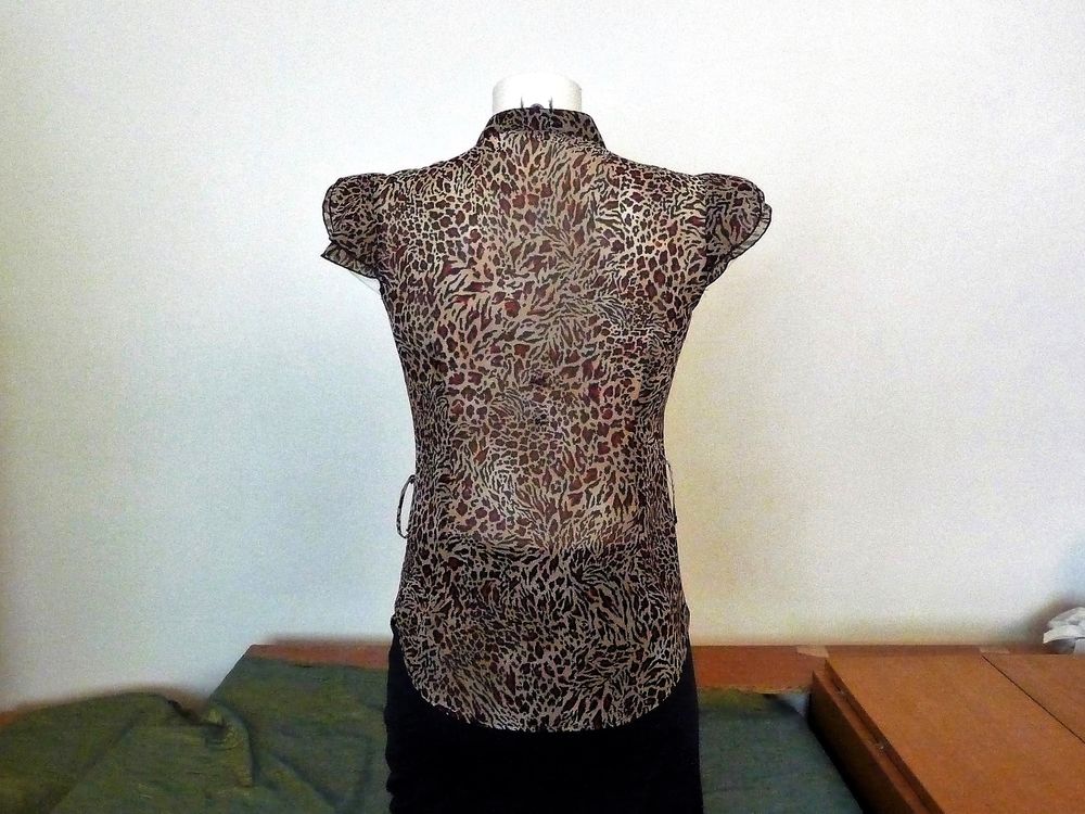 Top/ Chemise Multicolore Semi Transparente &agrave; Manches Courtes Vêtements