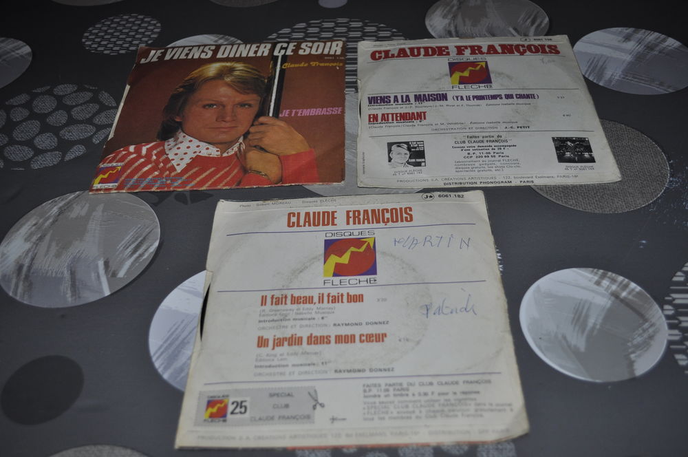 Lot de 45 tours vinyles de Claude Fran&ccedil;ois CD et vinyles