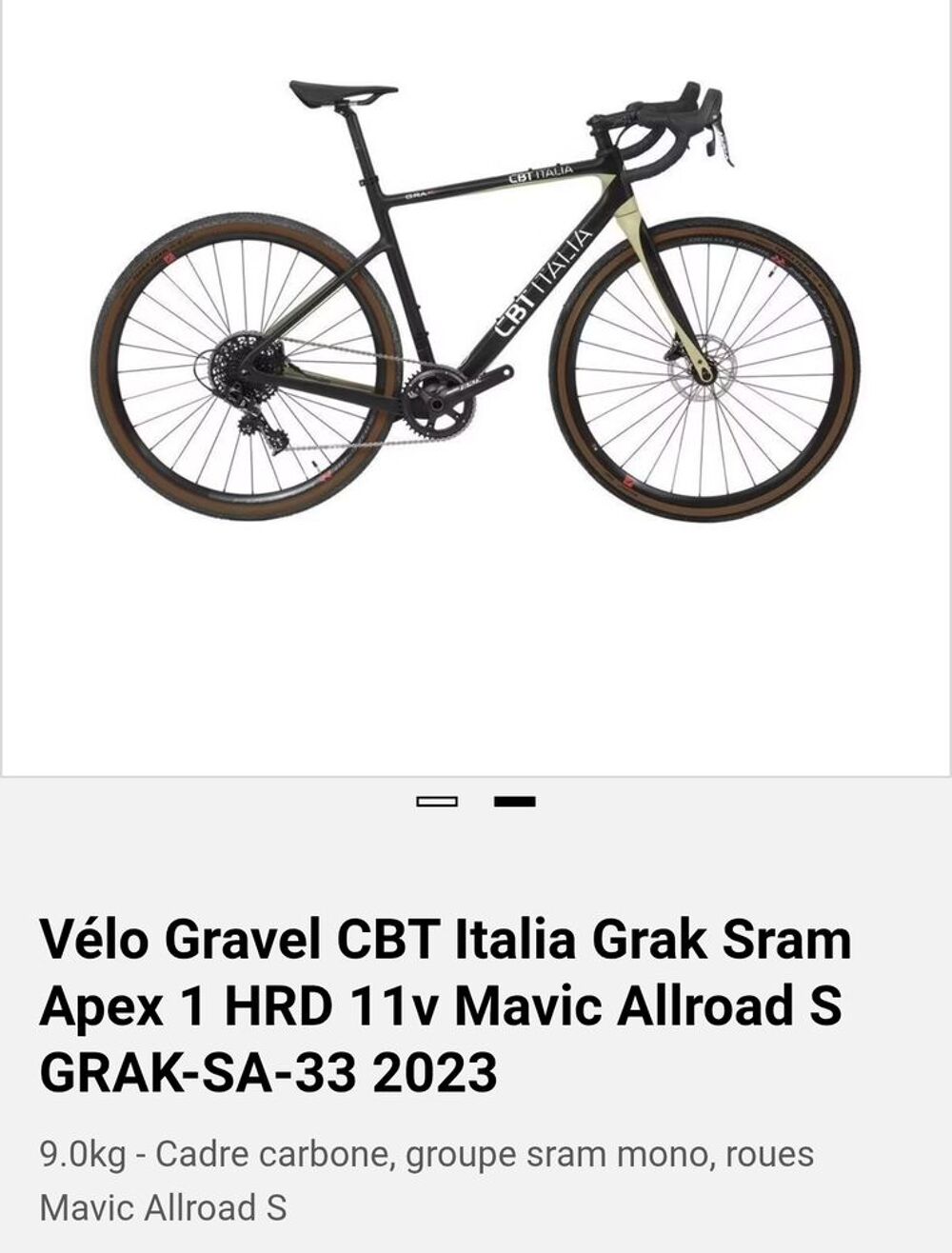 Gravel en carbone taille S Vélos