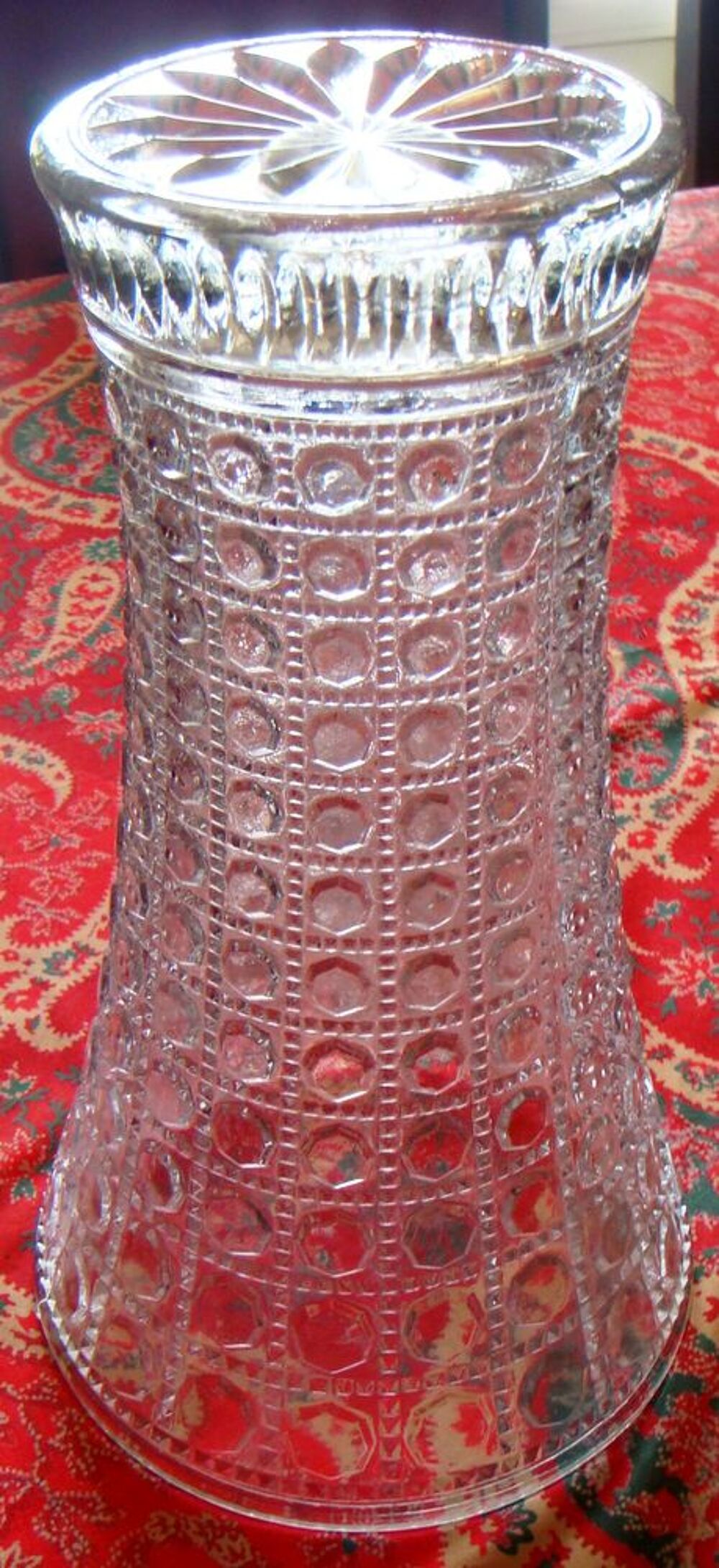  Tr&egrave;s grand vase en verre motifs g&eacute;om&eacute;triques ann&eacute;e 1970 Décoration