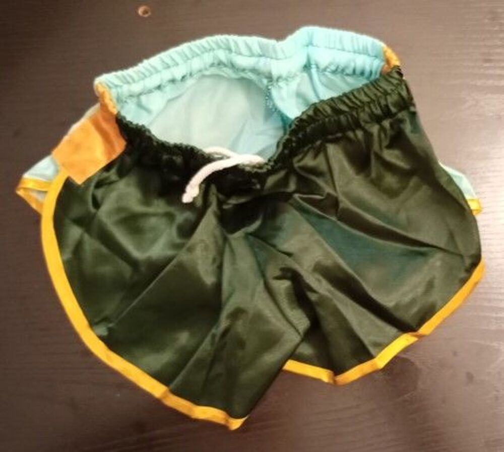 Short Nylon satin Vintage vert fonc&eacute;/vert clair Size S/L 40 Vêtements