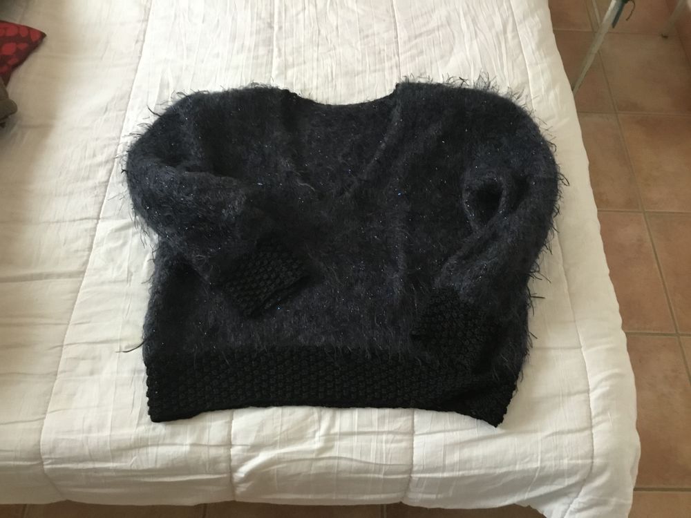 Beau pull paillet&eacute; ,laine bleu marine tr&egrave;s bon &eacute;tat Vêtements