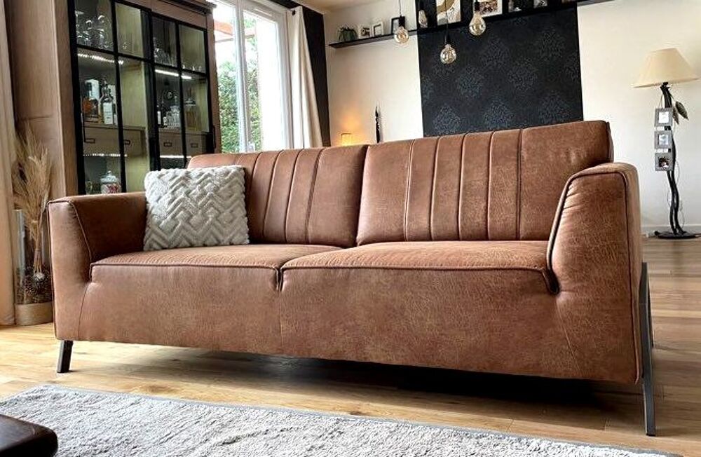 Canap&eacute; microfibre effet cuir vieilli Meubles