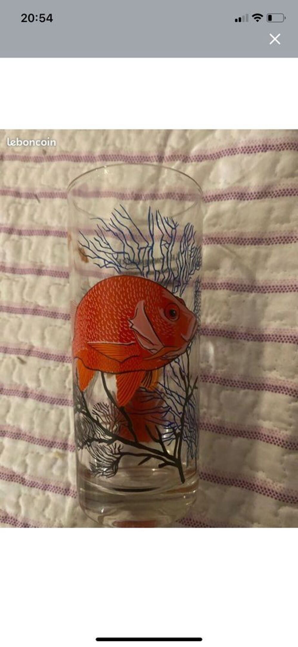 collection de verre (papillon, poissons) 