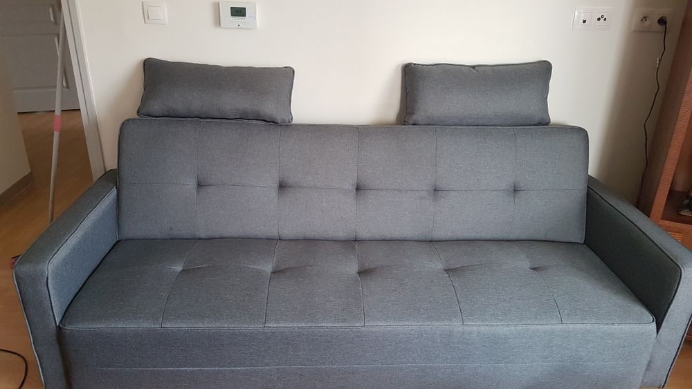 canape gris tissu convertible Meubles