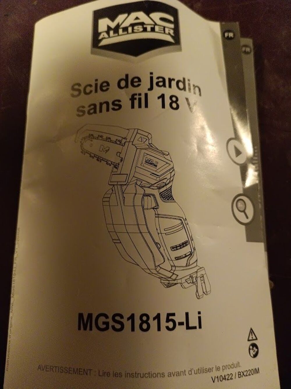 Mini tron&ccedil;onneuse MAC ALLISTER MGS1815-LI Bricolage