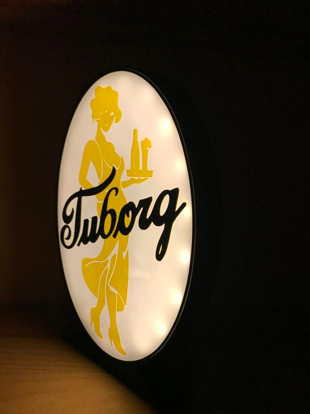 Lampe TUBORG BIERE &eacute;clairagec leds &agrave; piles Décoration