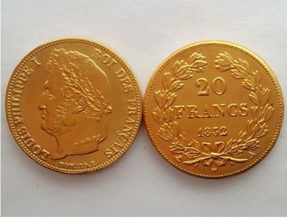R&Eacute;PLIQUE PLAQU&Eacute; OR - 20 Francs Louis-Philippe
