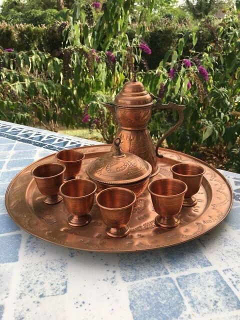 SERVICE A TH� EN CUIVRE ARTISANAT ALG�RIEN ANN�E 1958 20 Saint-Vit (25)