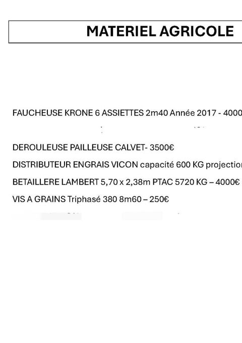Matériel agricole 0 23220 Chniers