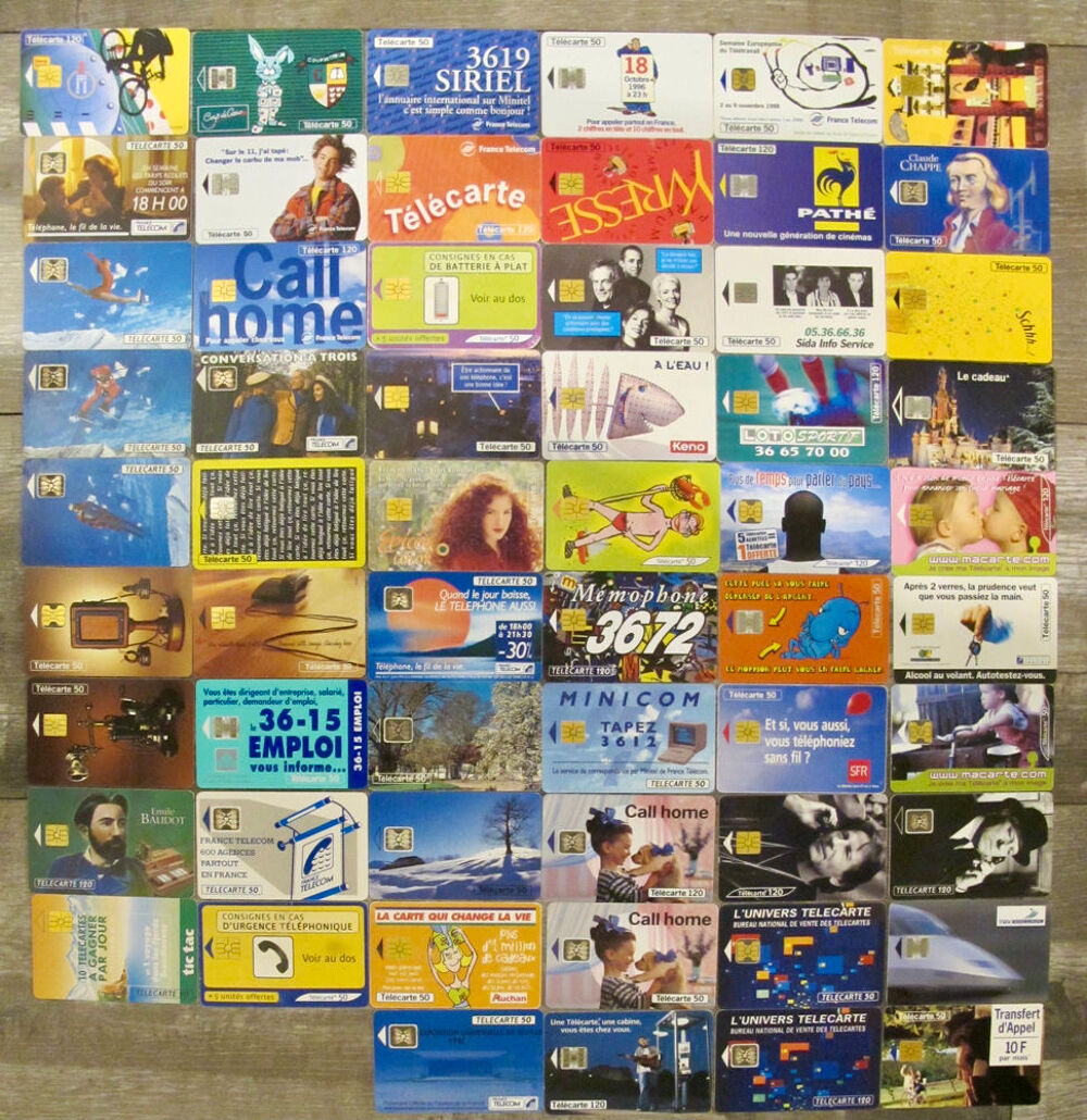 Lot de 58 telecartes 