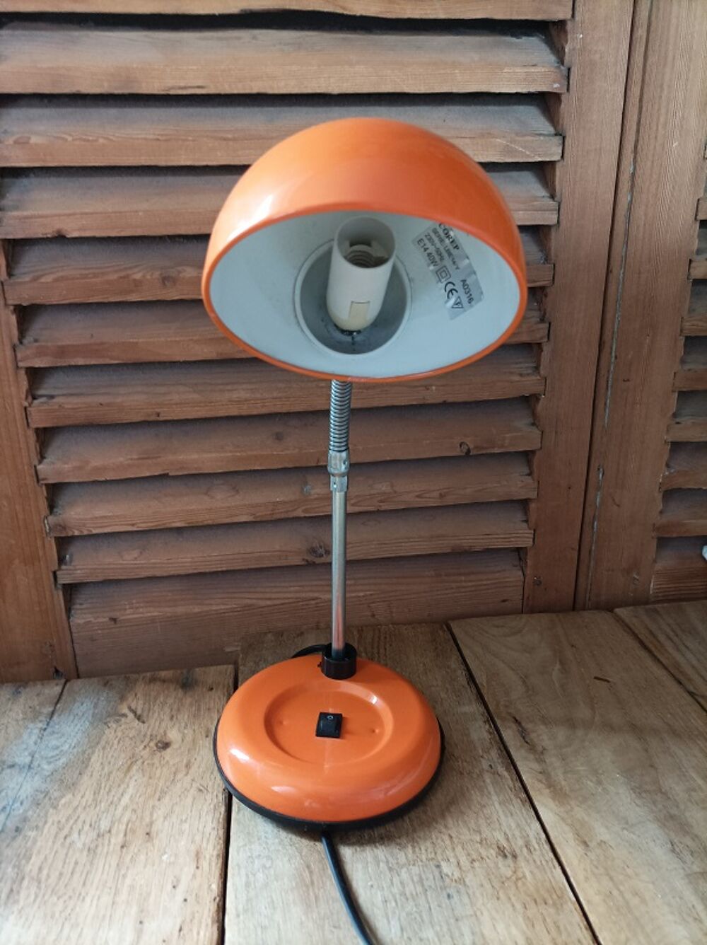Lampe boule bureau chevet M&eacute;tal orange dpm 0923022 Décoration