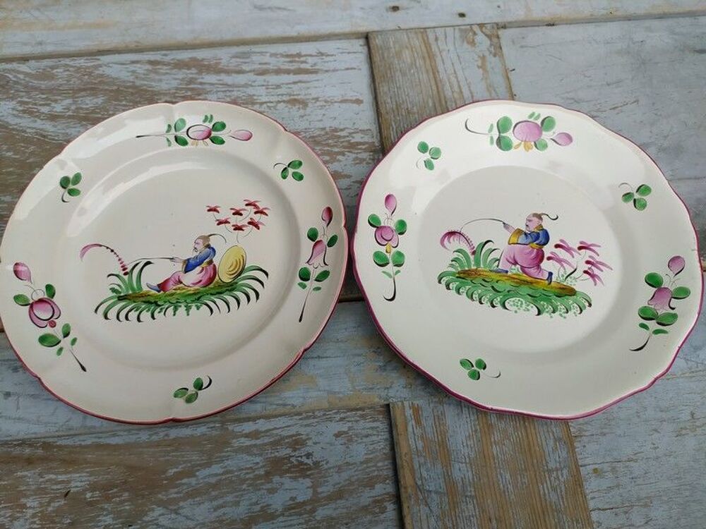 Assiettes Fa&iuml;ence Lun&eacute;ville,Gien, Bouqueti&egrave;re Paimpol Décoration