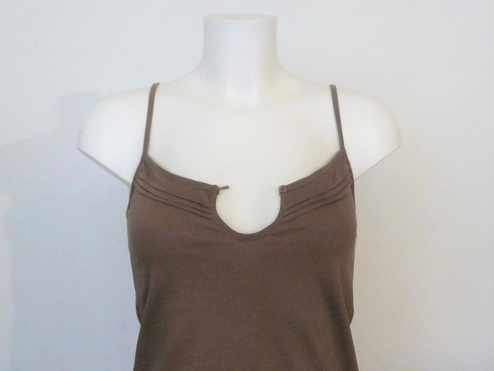 Top/ Tee Shirt &agrave; Bretelles 100% Coton Marron Kaki-La Redoute Vêtements