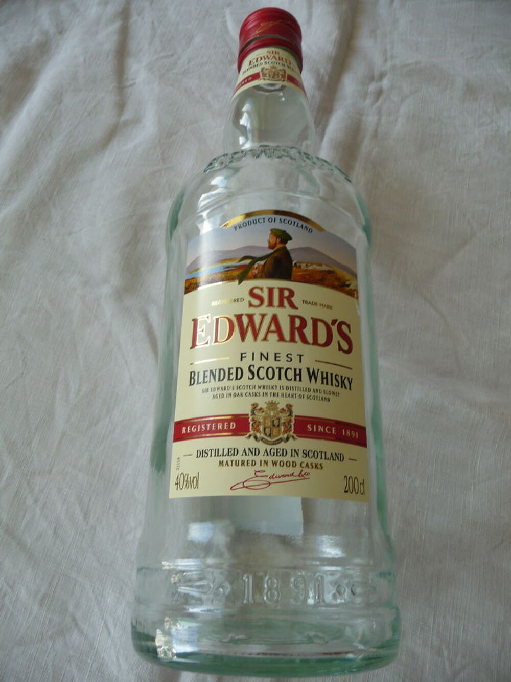 1 BOUT. VIDE DE 2 L "SIR EDWARDS" PRODUCT OF SCOTLAND 1891 