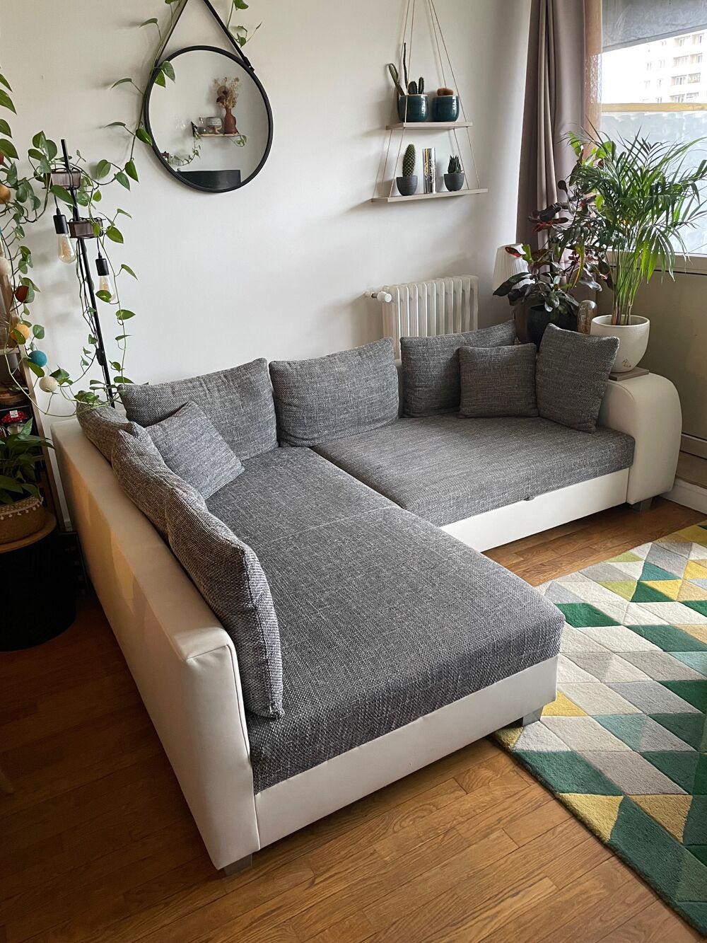 Canap&eacute; d'angle en tissu convertible en lit KING SIZE Meubles