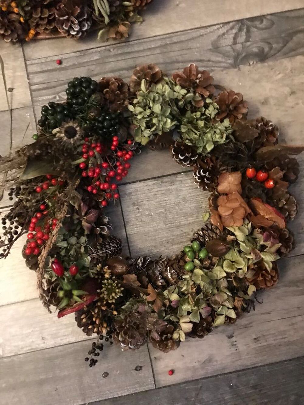 Couronne naturelle artisanale d&eacute;co de la maison (No&euml;l) Décoration