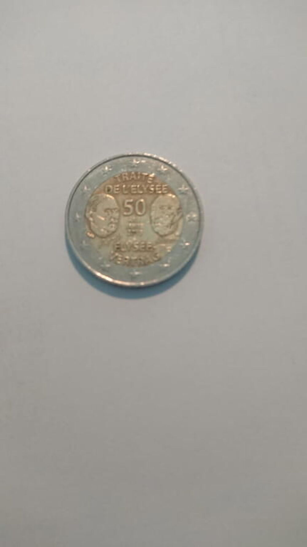 Pi&egrave;ce de 2 euros - 50 ans du Trait&eacute; de l' Elys&eacute;e 
