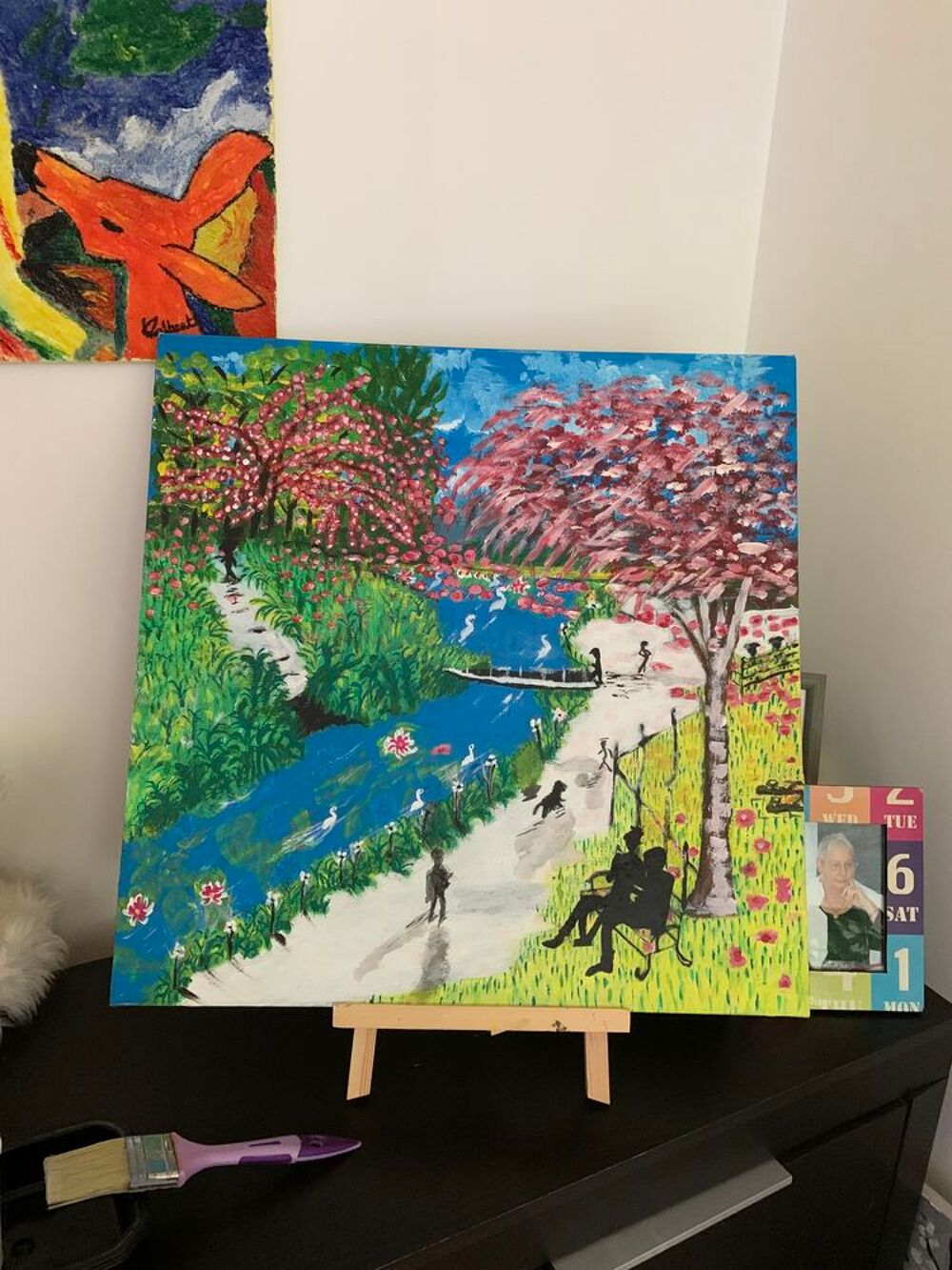 tableau acrylique fait main neuf Décoration