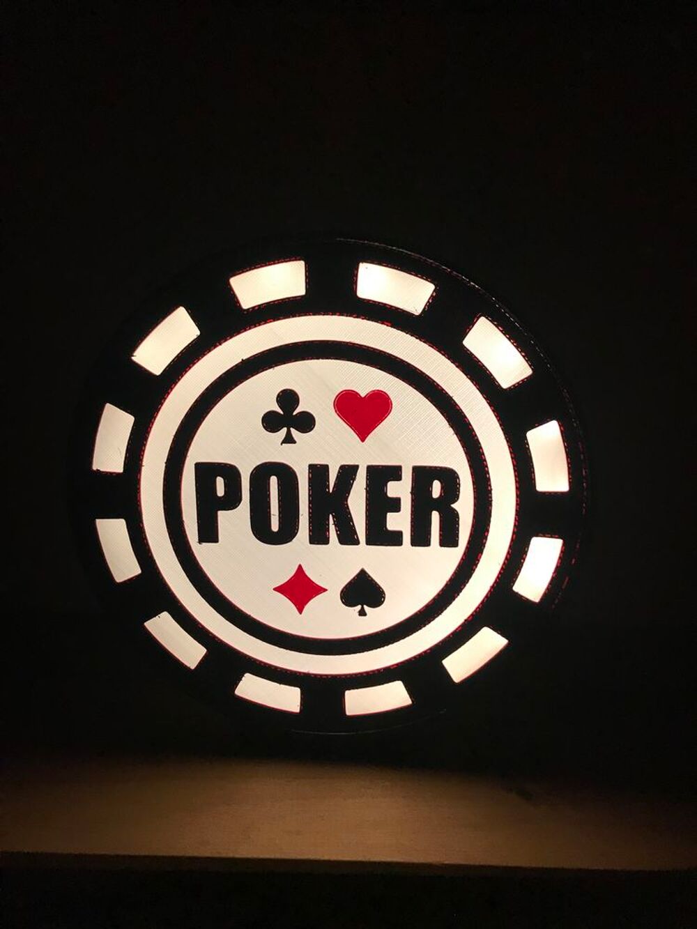 Lampe POKER &eacute;clairage leds &agrave; piles Décoration