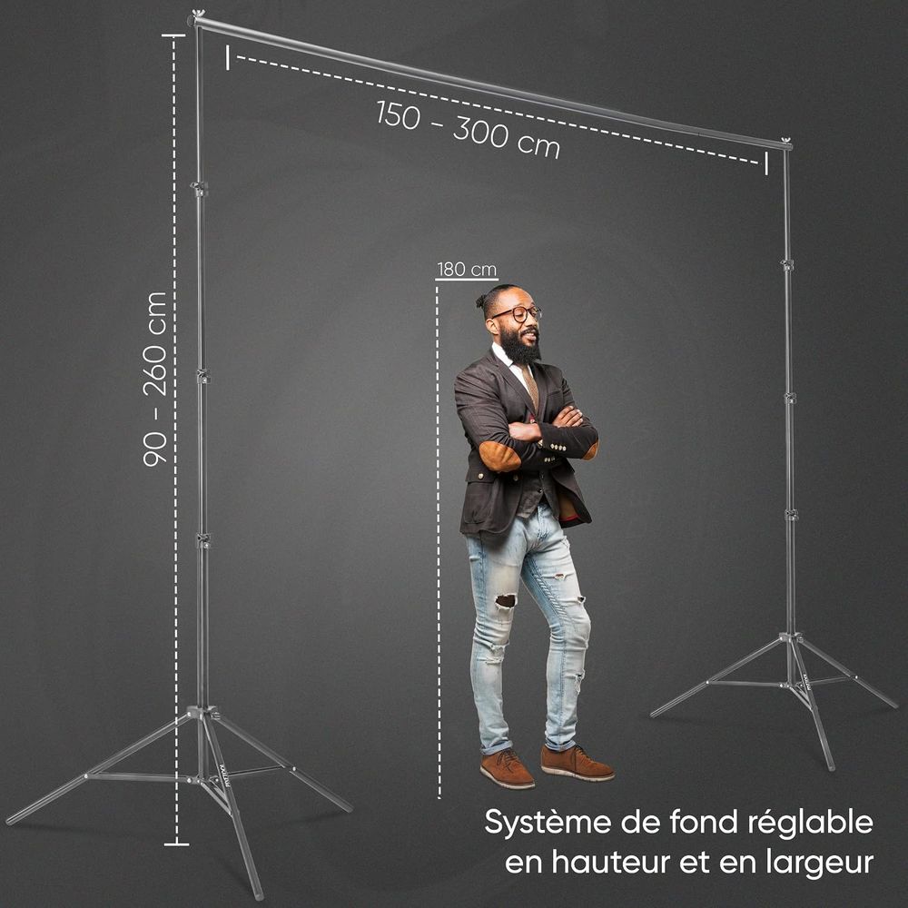 PIXETOOL - Fond Vert (3m x 3m) avec Support (3m x 2,6m) Photos/Video/TV