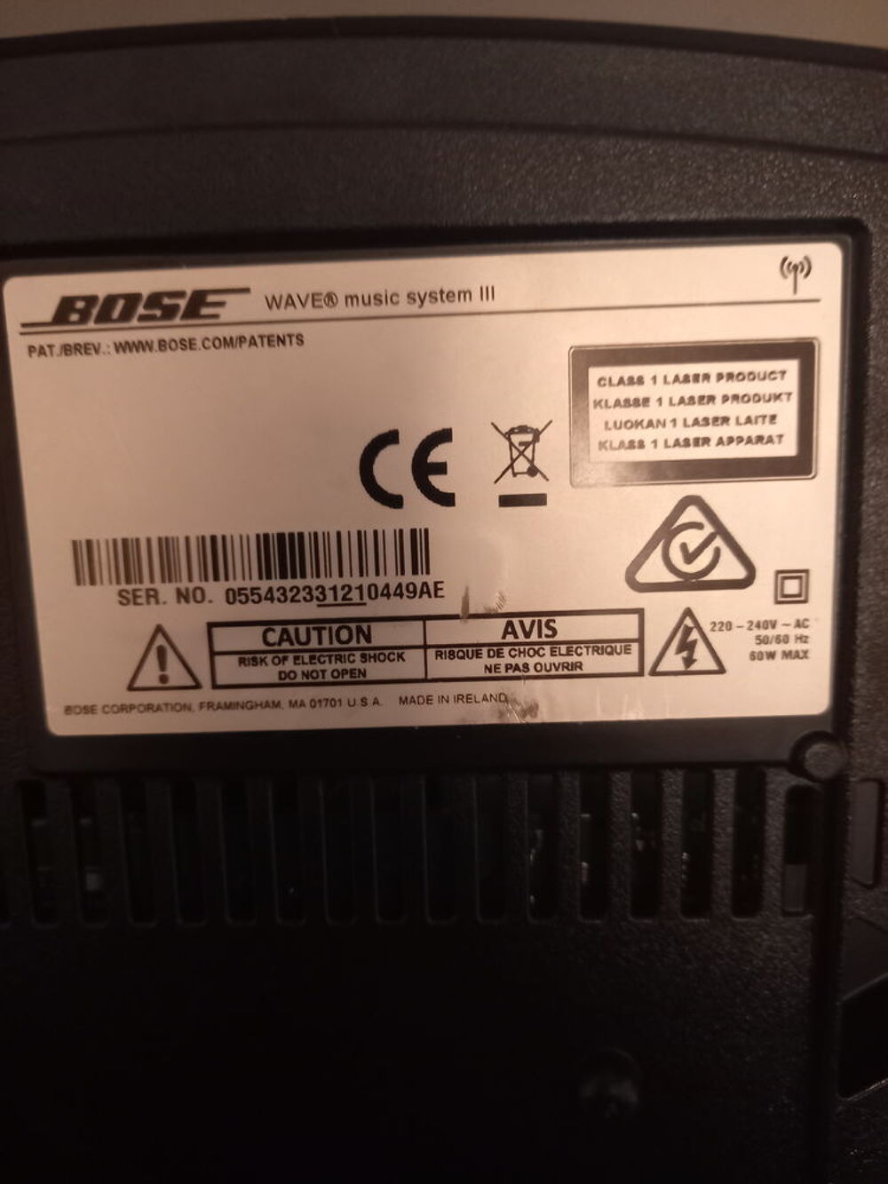 Cha&icirc;ne Bose wave music syst&egrave;me III Audio et hifi