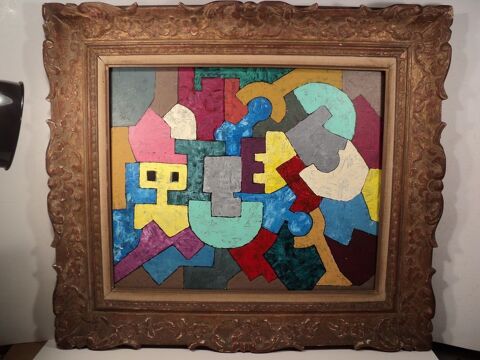 Tableau Composition Peinture Abstraite Abstrait Contemporain 120 Loches (37)