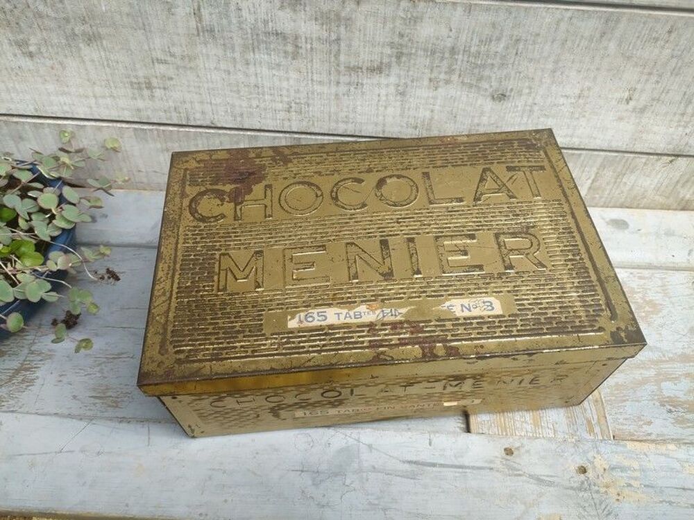 Ancienne Grande Boite T&ocirc;le Publicitaire Chocolat Menier 