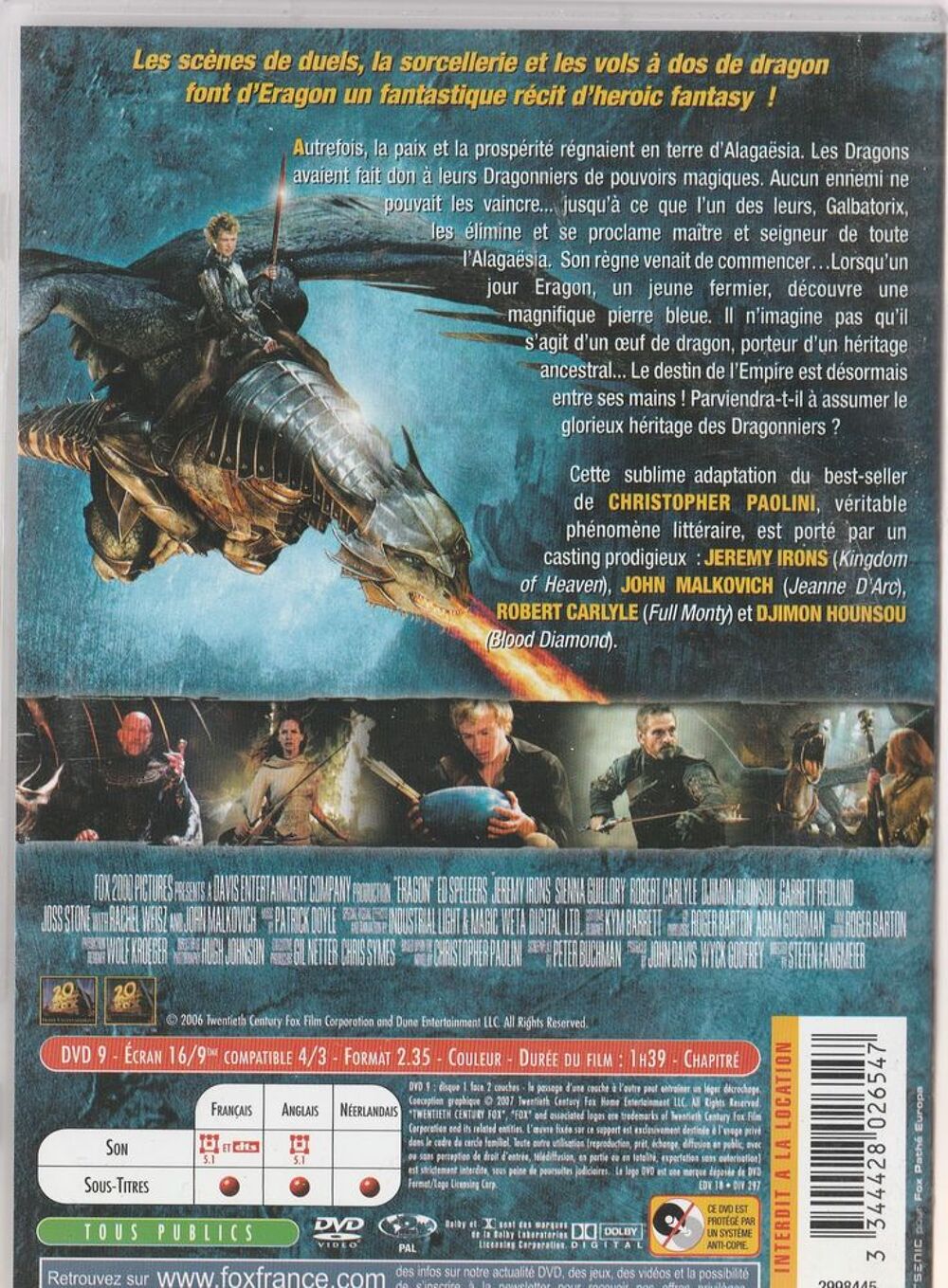 Eragon DVD et blu-ray