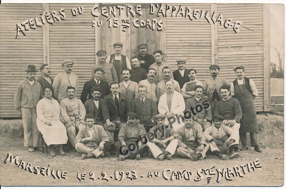 CPA MARSEILLE. Camp Sainte Marthe. M&eacute;tier Appareillage 1923 