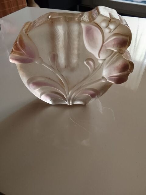 Petit vase rétro verre sablé rose  0 Toulon (83)