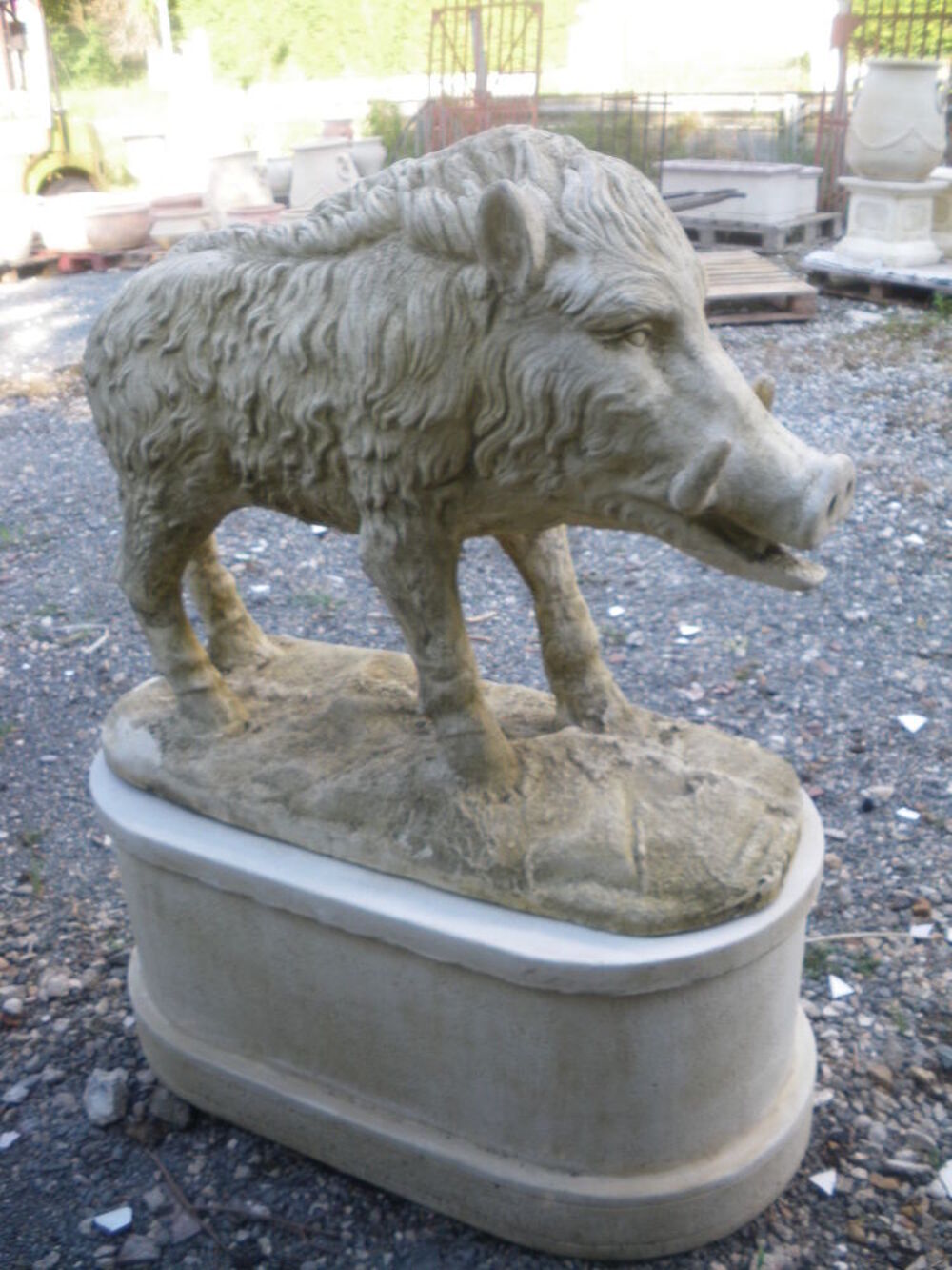 Statue, Sanglier en pierre Décoration