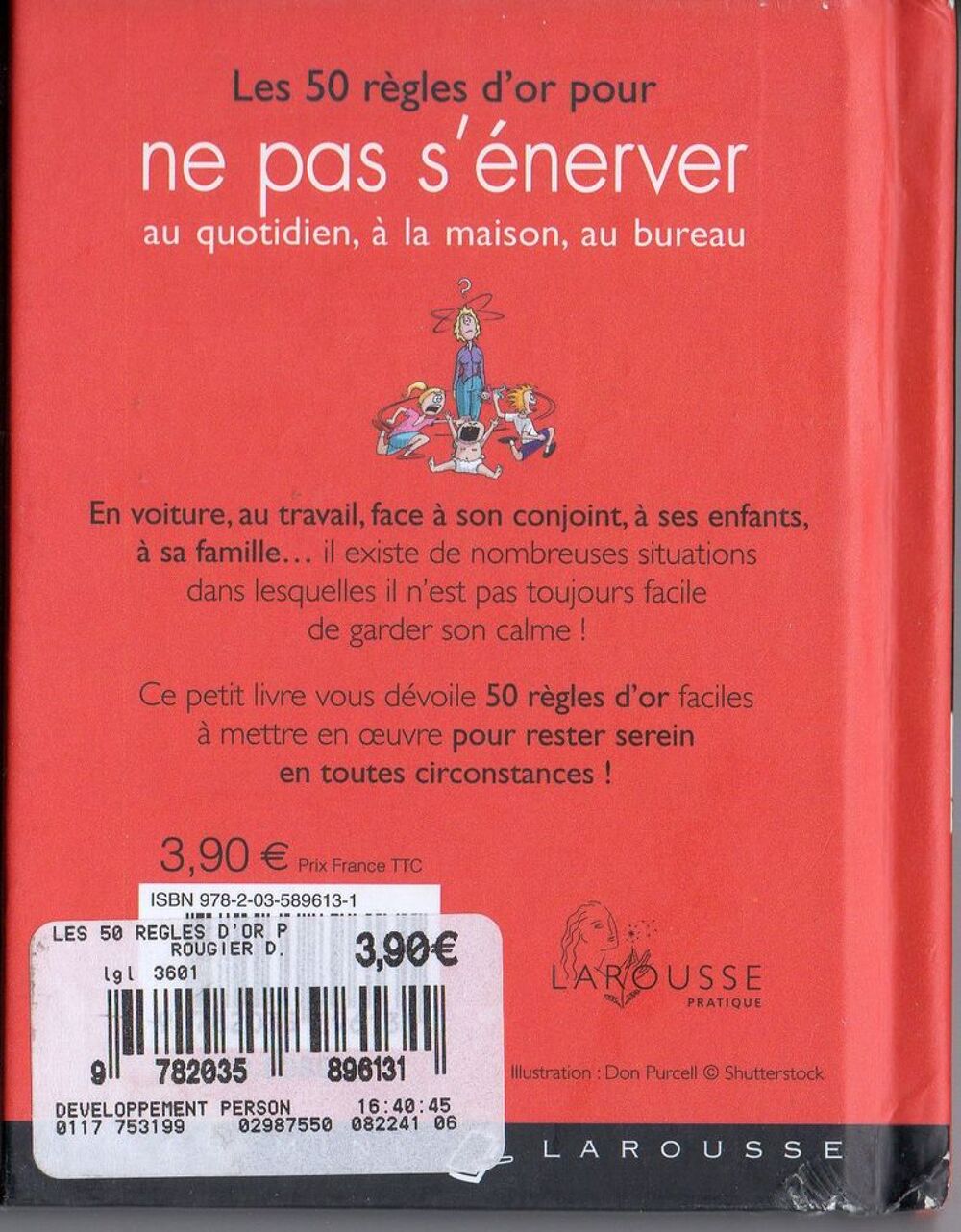 Les 50 r&egrave;gles d'or pour ne pas s'&eacute;nerver - Sophie Dominique Livres et BD