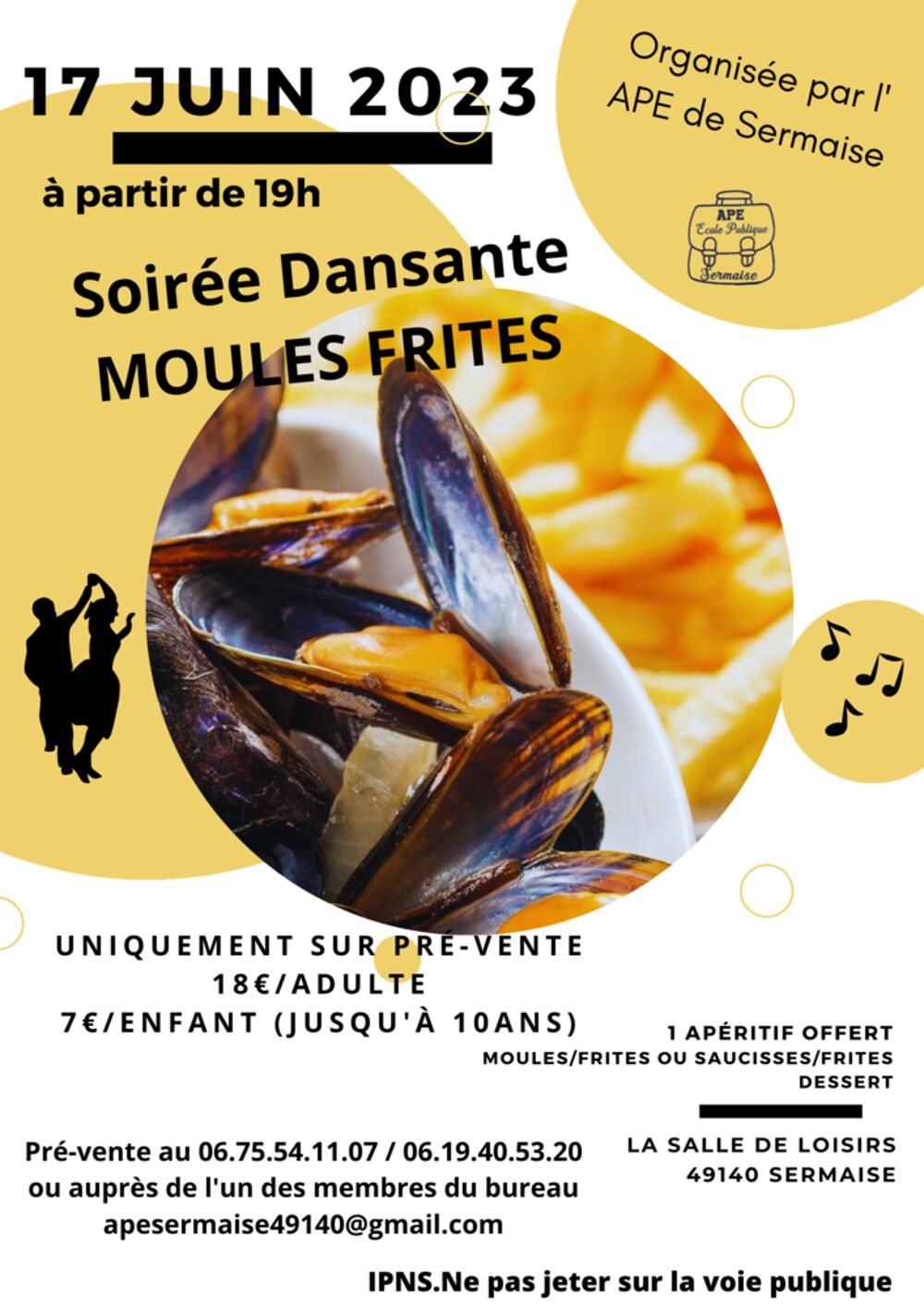 Soir&eacute;e Dansante Moules/Frites Billetterie