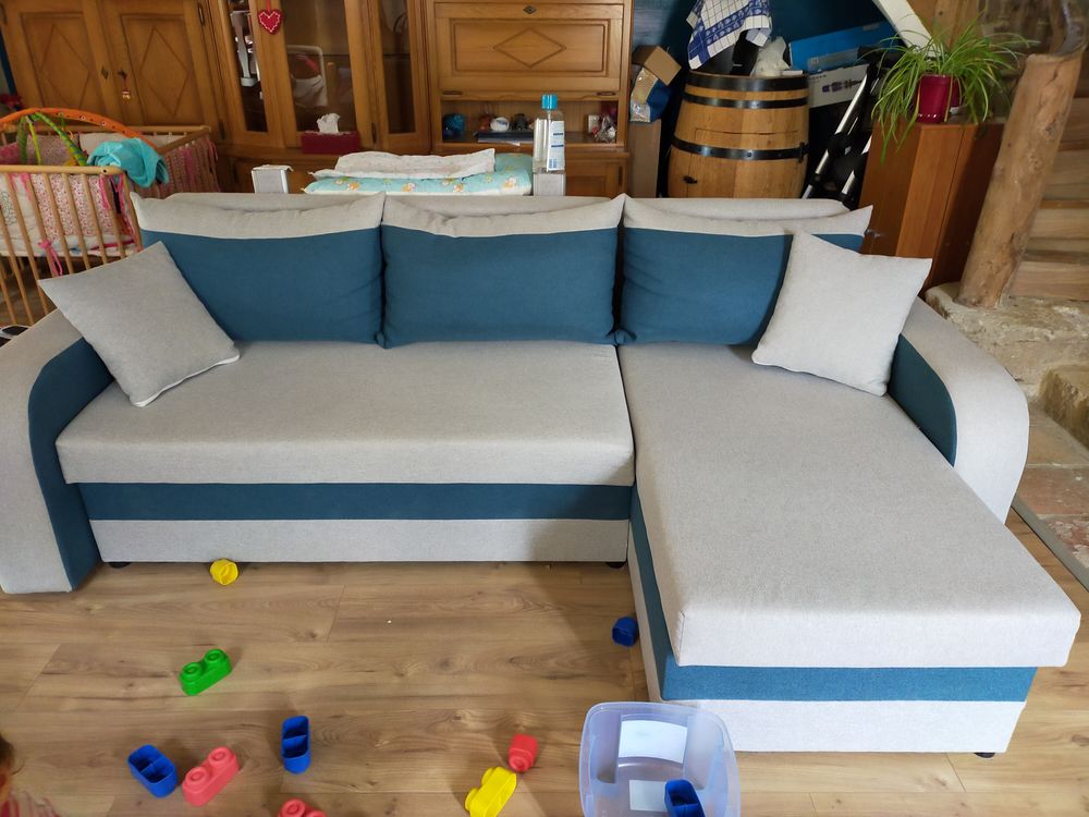 Canap&eacute; d'angle convertible en tissu Meubles