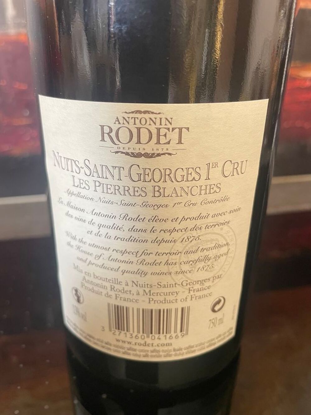 1 BT NUITS St GEORGES 1er Cru 2007 Les Terres Blanches RODET Cuisine