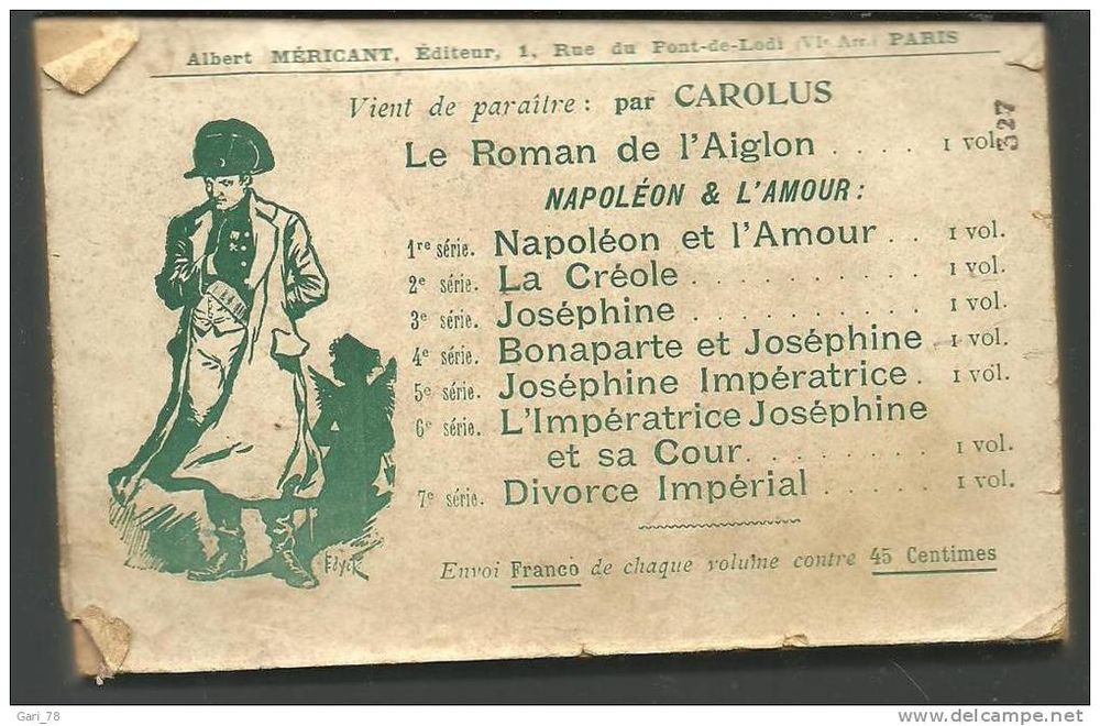CAROLUS NAPOLEON et L'AMOUR 4e s&eacute;rie Bonaparte et Jos&eacute;phin Livres et BD