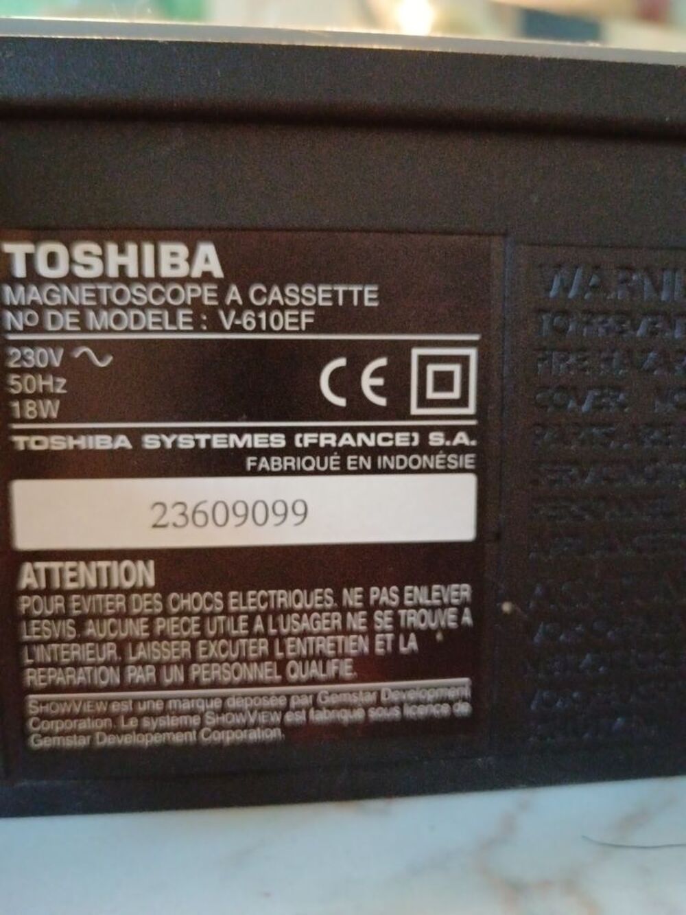 magn&eacute;toscope TOSHIBA 6 t&ecirc;tes HI-FI Audio et hifi