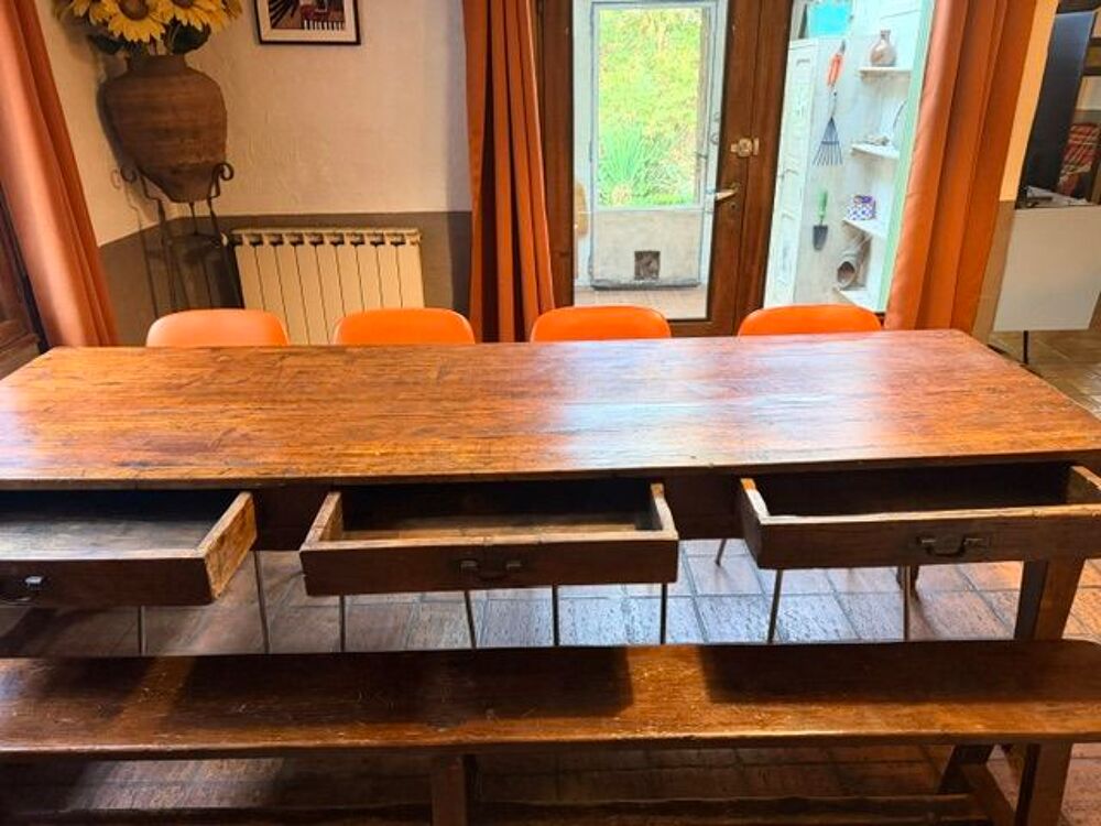 Table paysanne avec banc Meubles