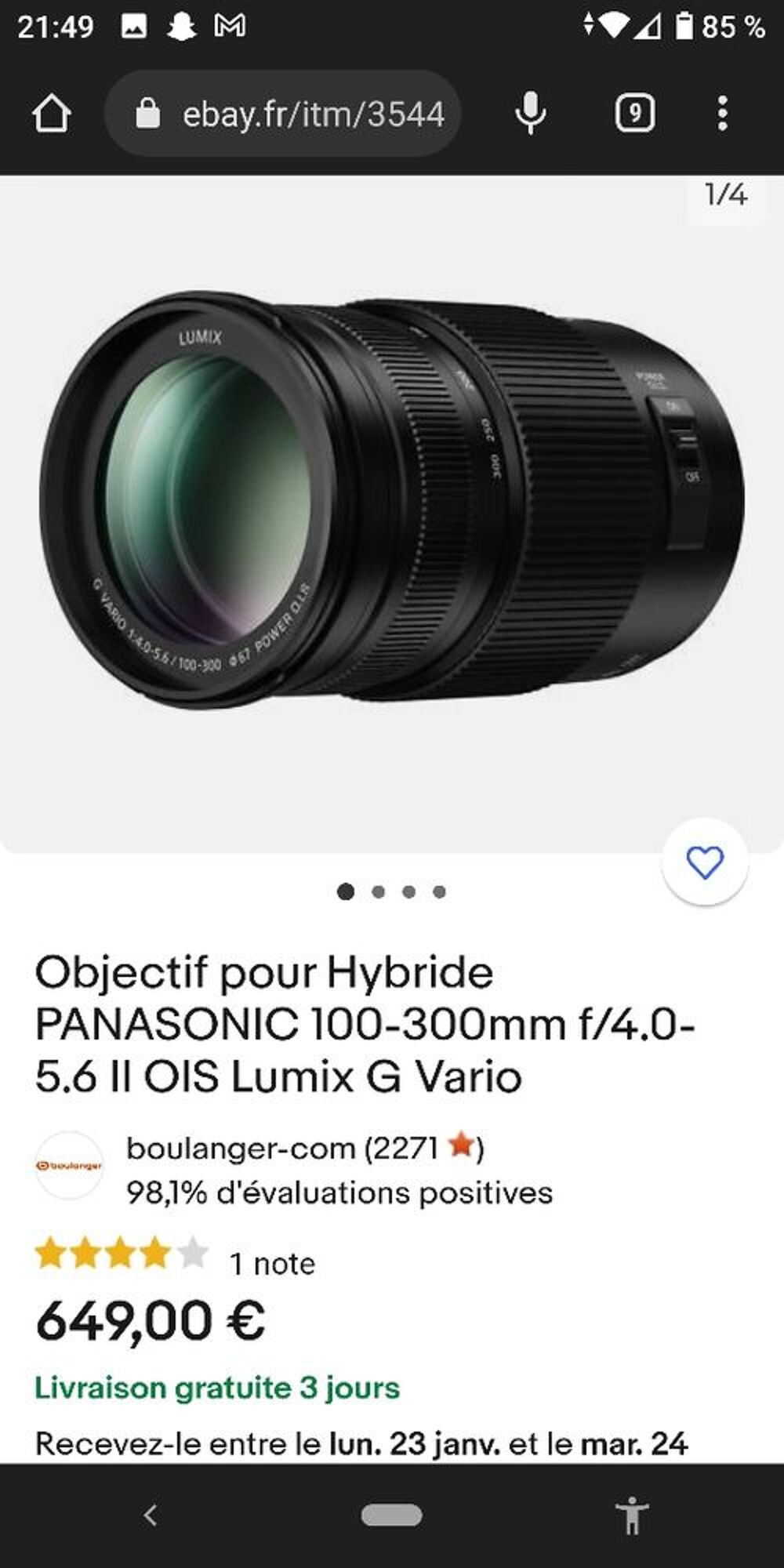 appareil photo Panasonic Lumix Photos/Video/TV
