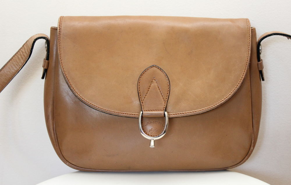 Sac cuir beige LANCEL Maroquinerie