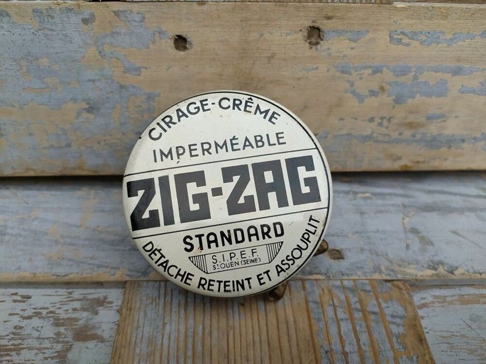 Deux Anciennes Boites Publicitaires Cirage ZIG-ZAG
