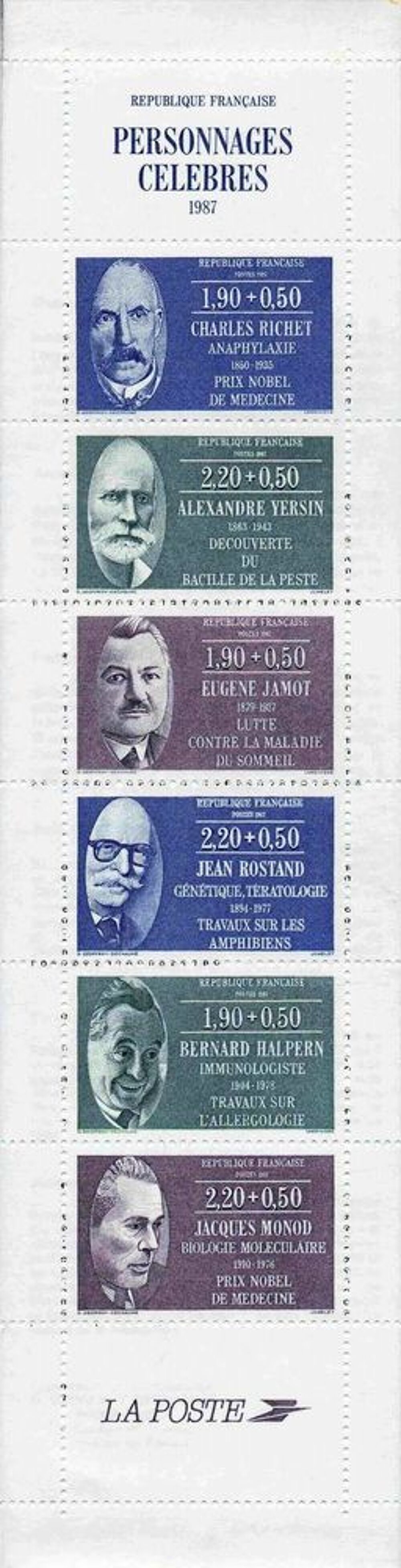 Timbres france Carnet PERSONNAGES CELEBRES 1987, NEUF non pl 