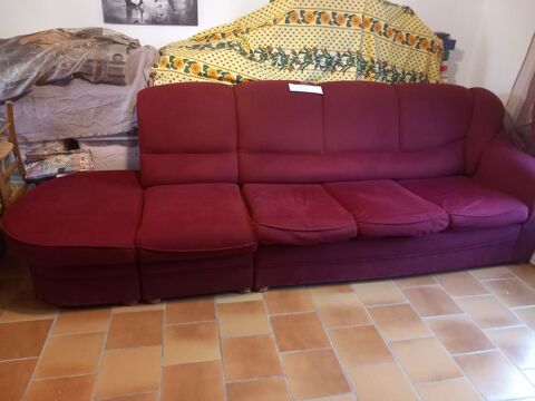 Canap convertible tissu rouge bordeau  95 Villers-Saint-Paul (60)