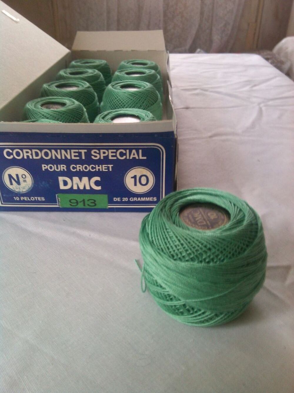 Pelotes de Coton DMC, Cordonnet N&deg; 10 / Vert jade n&deg; 913 Sports
