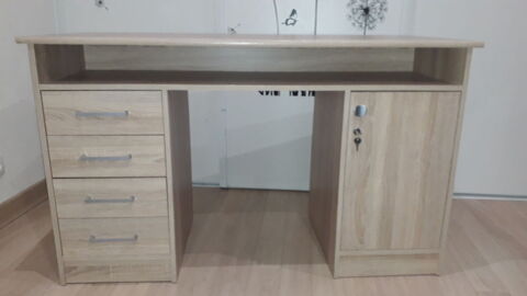 Bureau  imitation chne  L126cm, P55, H75 100 Plaisir (78)