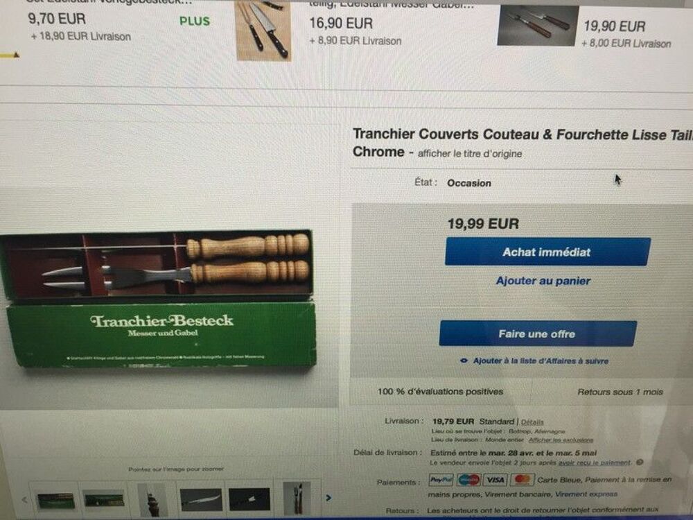 Tranchier Couverts Couteau &amp; Fourchette Lisse Taille Lame &amp; Cuisine