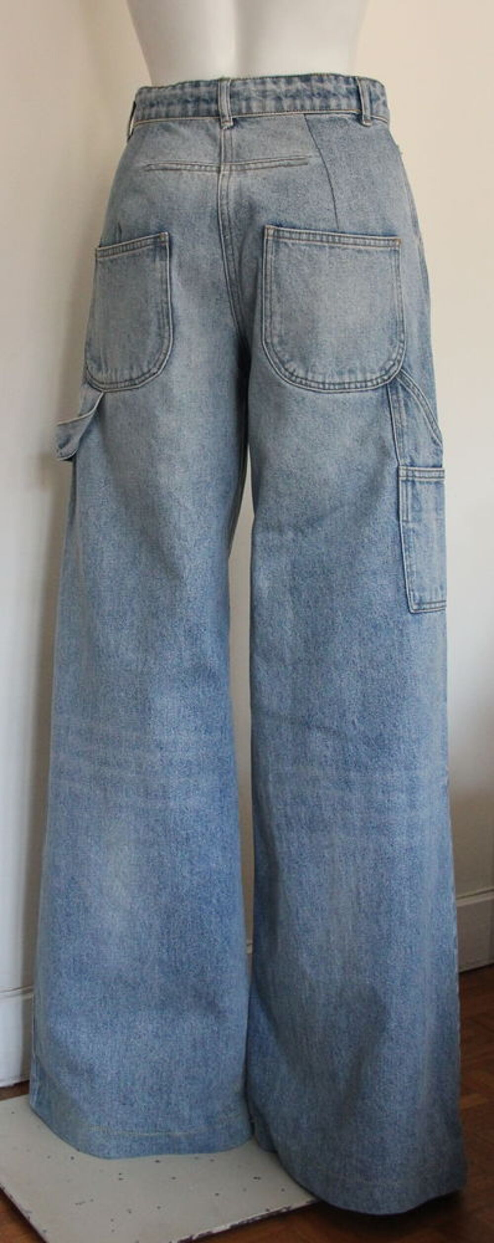 Jean &Eacute;vas&eacute; - Baggy Denim Dirty Blue COURREGES T.27 Vêtements